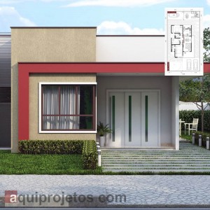 Planta de casa - fachada moderna