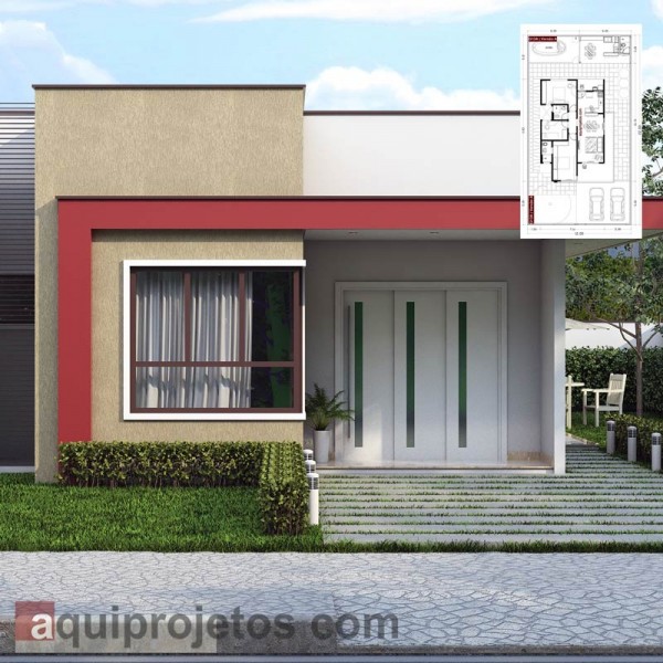 Planta de casa - fachada moderna