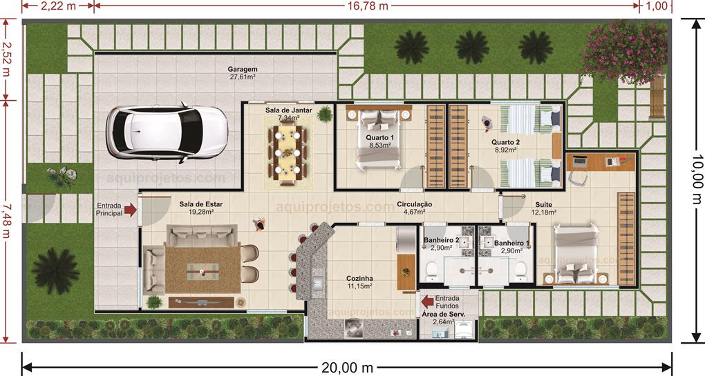 Plantas de casas terrenos frente 10m